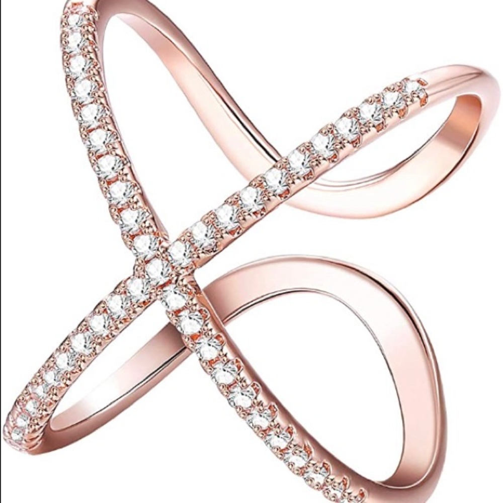 Rose Gold Toned Criss Cross Ring